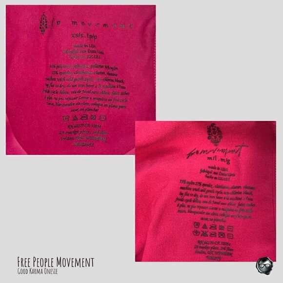 FP MOVEMENT GOOD KARMA ONESIE IN POMEGRANATE PINK FULL LENGTH ONE PIECE XS/S M/L - Picture 9 of 12